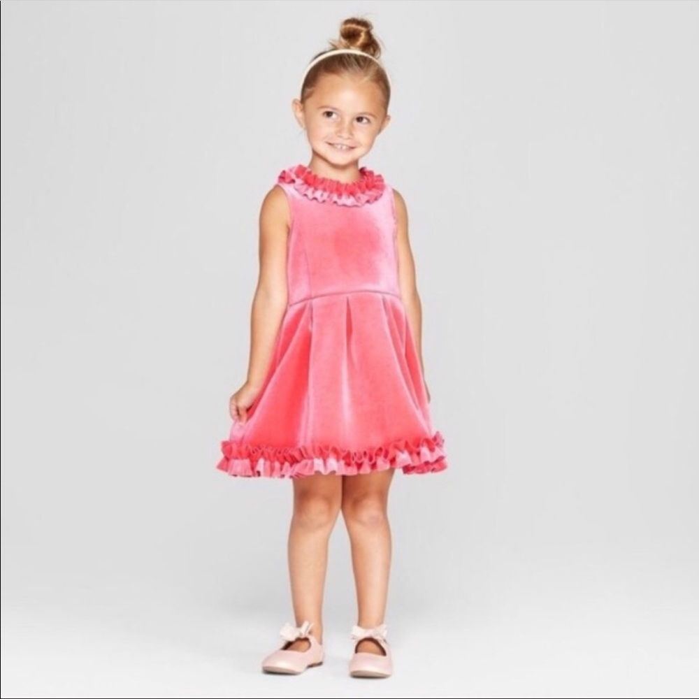 Genuine Kids by OshKosh | Hot Pink Magenta Velvet Dress
